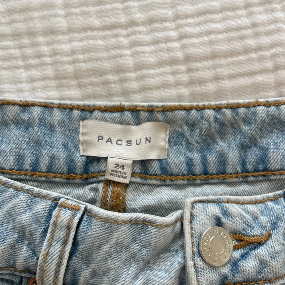 Pacsun Bella Stretch Light Indigo Mid Rise Denim Mini Skirt - Picture 3 of 3